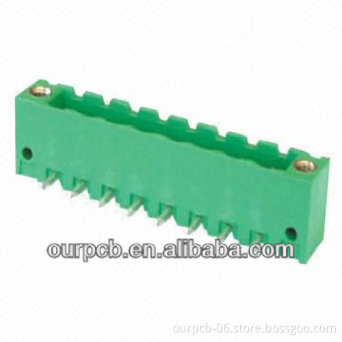 5.00mm Pitch male, single row of 90 degree curved needle, both sides of the sealing flange